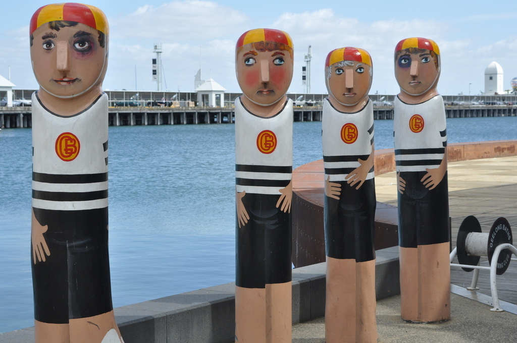 Regional centre of Geelong.....art installation commemorating Aussie Surf Life Saving 