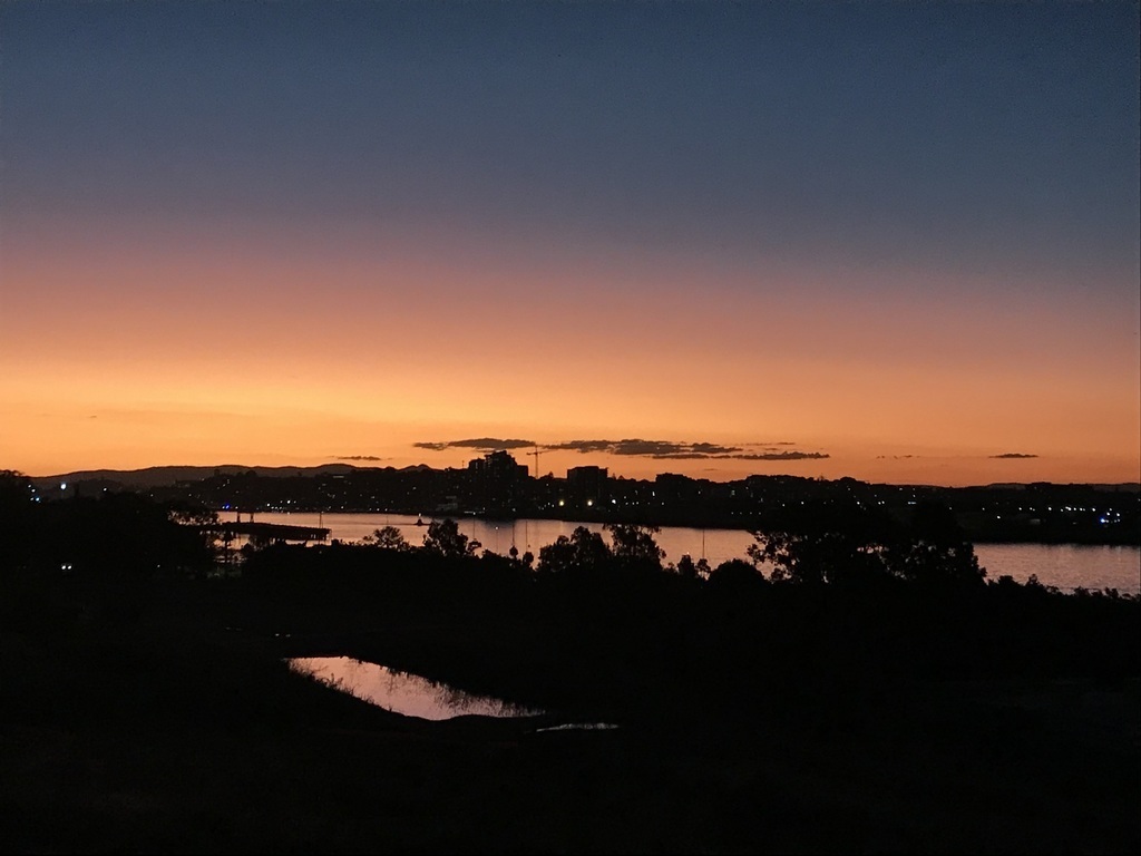 Sunset over the Maiwar (Brisbane) River (taken from a local brewhouse & distillery)