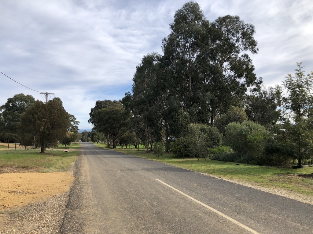 The road leading down to Stratford and Maffra.