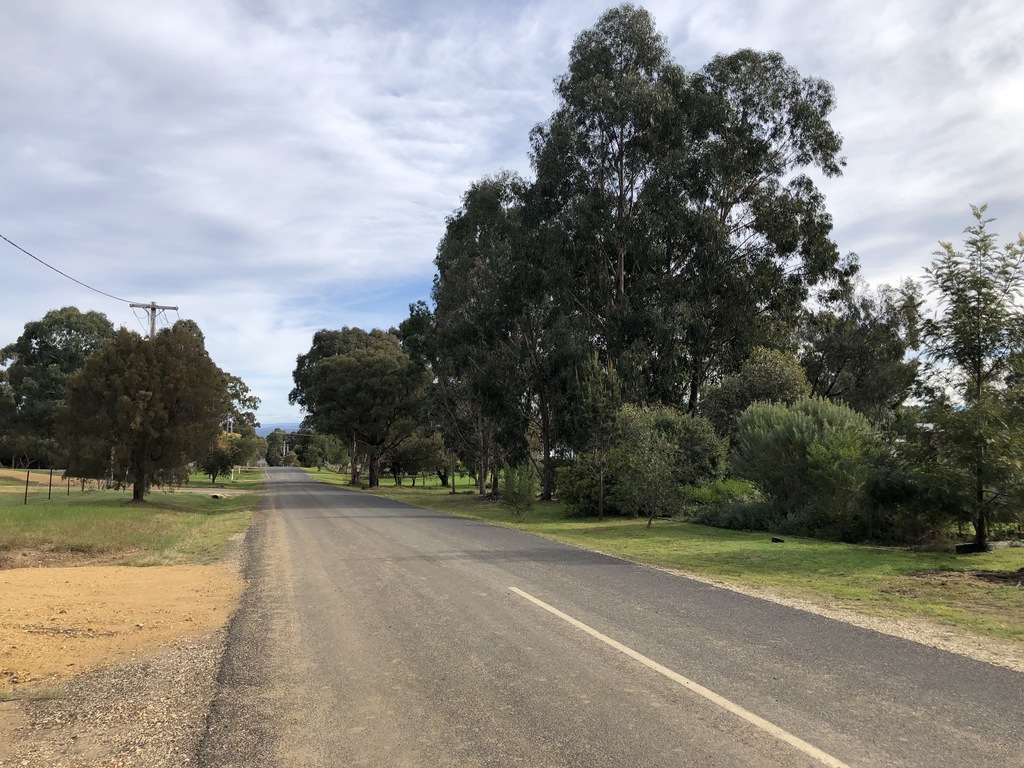The road leading down to Stratford and Maffra.
