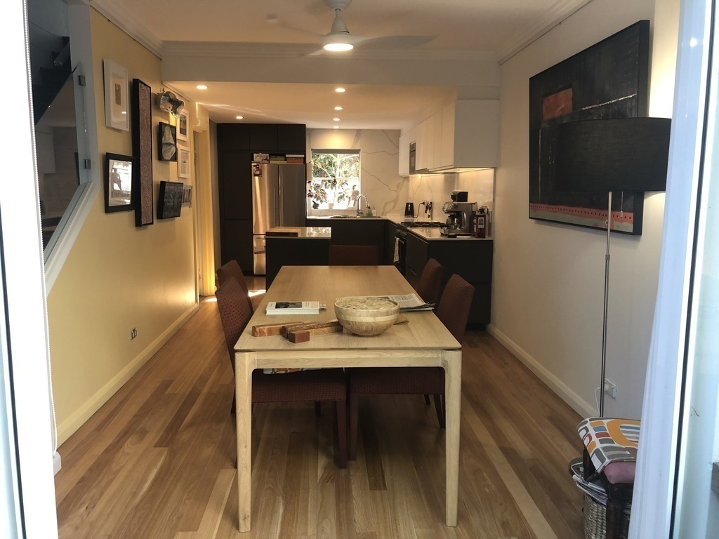 Kitchen from terrace and dining room