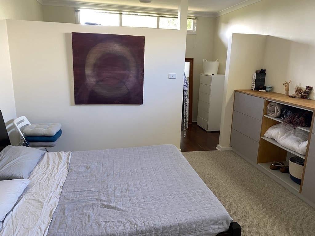 main bedroom looking towards dressing room. quiet room, good light, spacious.