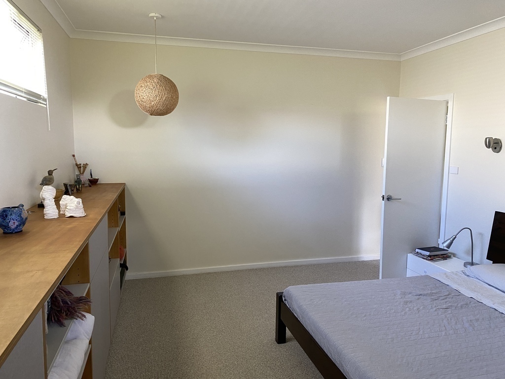 main bedroom looking towards entrance. quiet room, good light, spacious.
