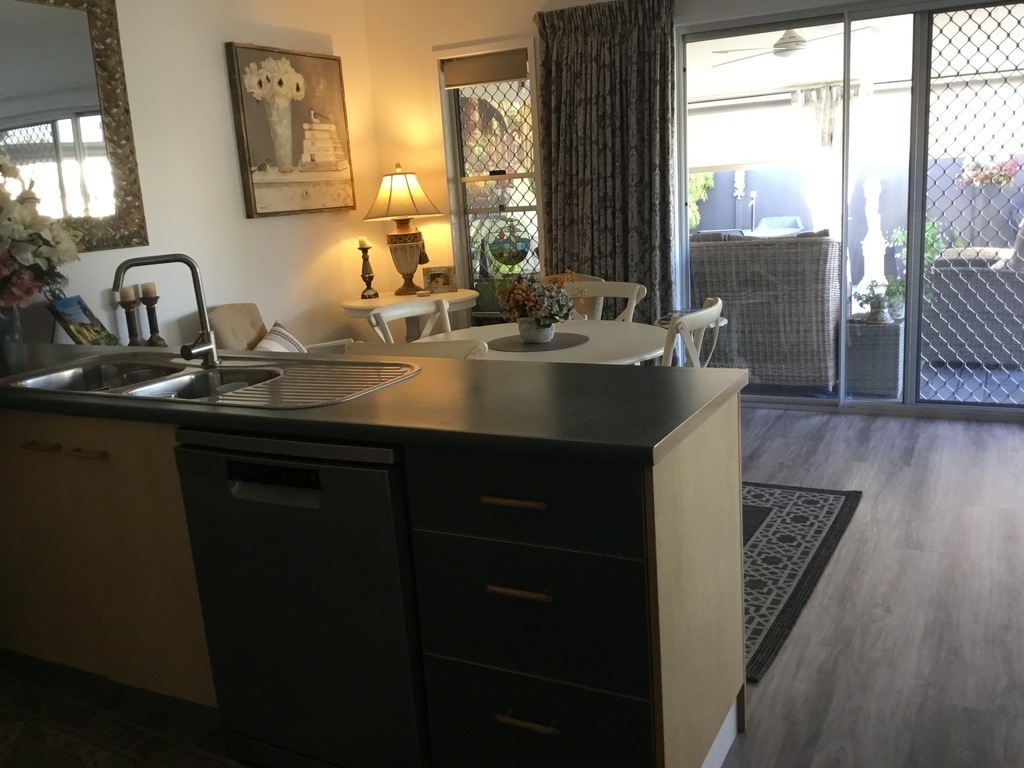 Large living, dining area.