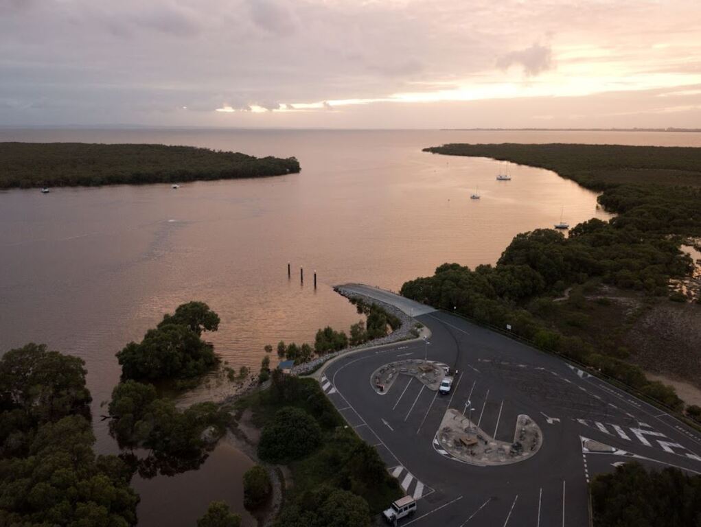 The boat ramp area at the mouth of the Caboolture River