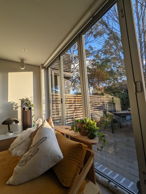 Bifold doors from living room into garden/deck