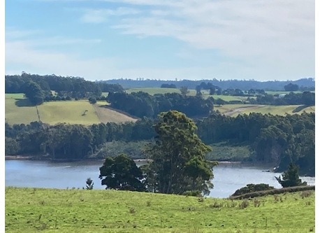View from the front window. This lake is 5 minutes down the hill and is very suitable for canoeing and fishing for Trout