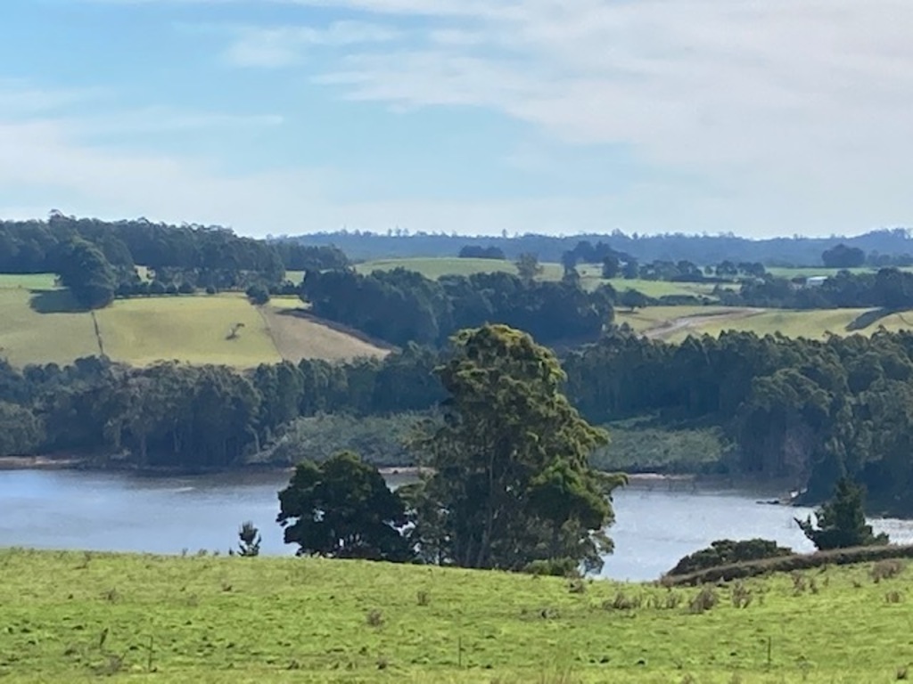 View from the front window. This lake is 5 minutes down the hill and is very suitable for canoeing and fishing for Trout