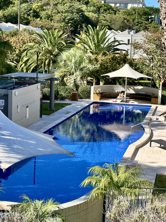 The shared estate swimming pools are heated for 5 months of the year.