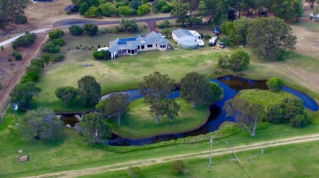 Aerial photo showing small lake
