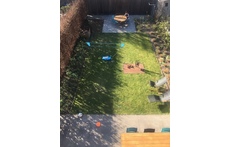 Garden with 2 terraces: one in the sun, the other in the shadow