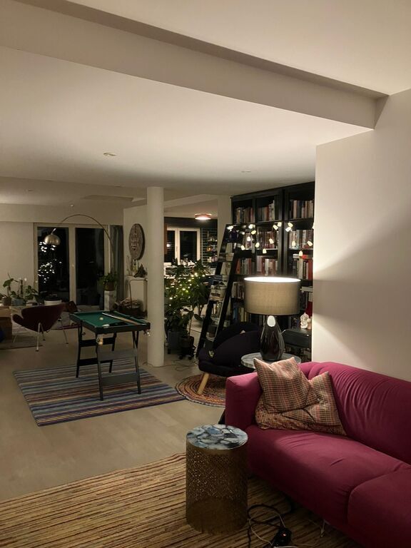 living room at night