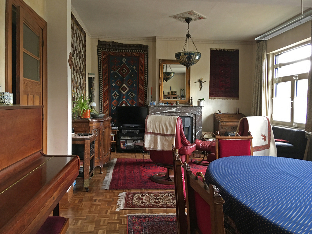 living room from dining corner