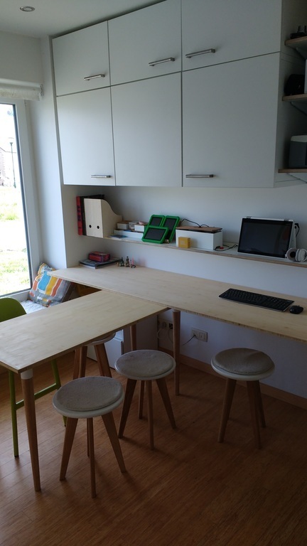 Bureau, with board games and drawing stuff in the closet