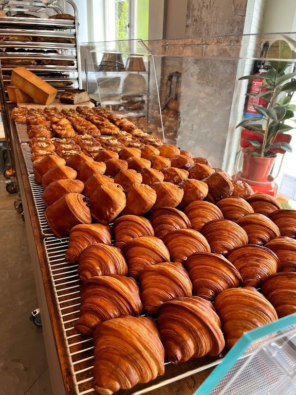 Delicious croissants at café/bakery Aube