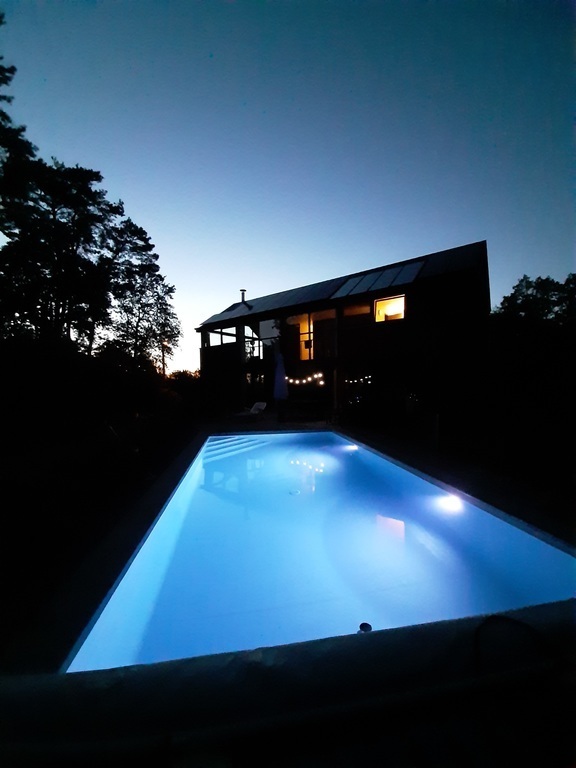 View from back of the garden by night