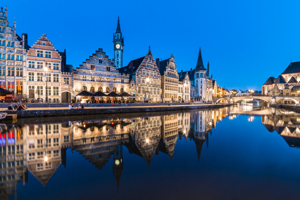 view on the old city centre of Ghent