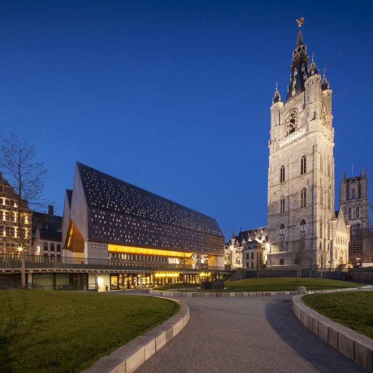 view on Ghent, central town  hall 
