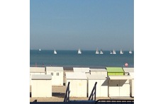 Summer view of North sea (cabins only there in summer time)