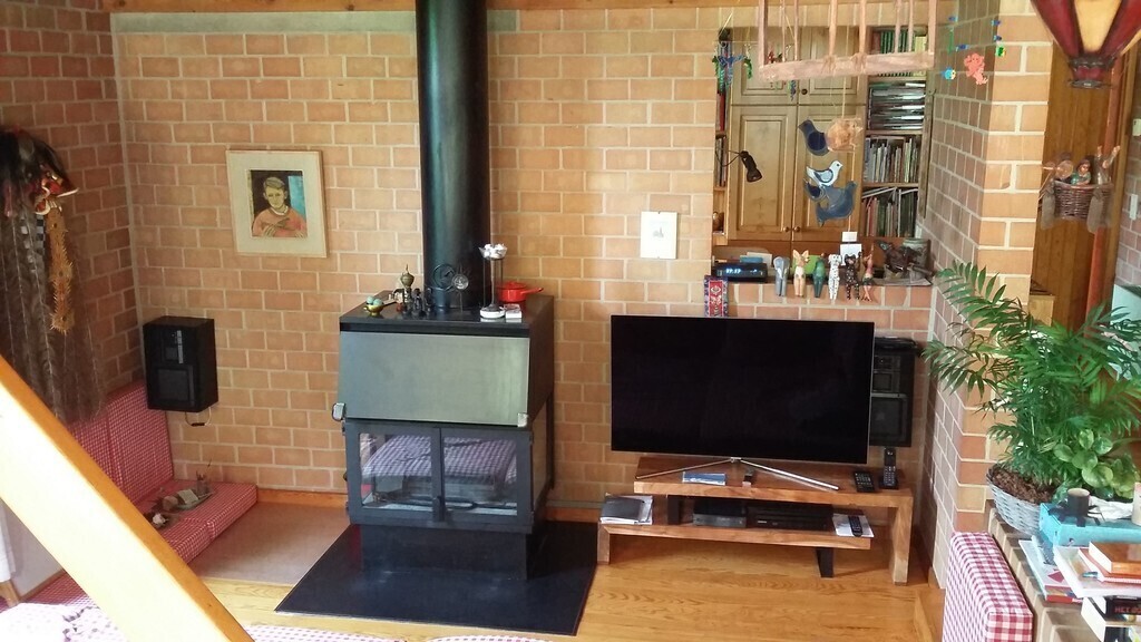 the fire place with smart TV