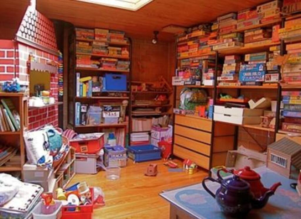 toys mezzanine above fire place and reading corner