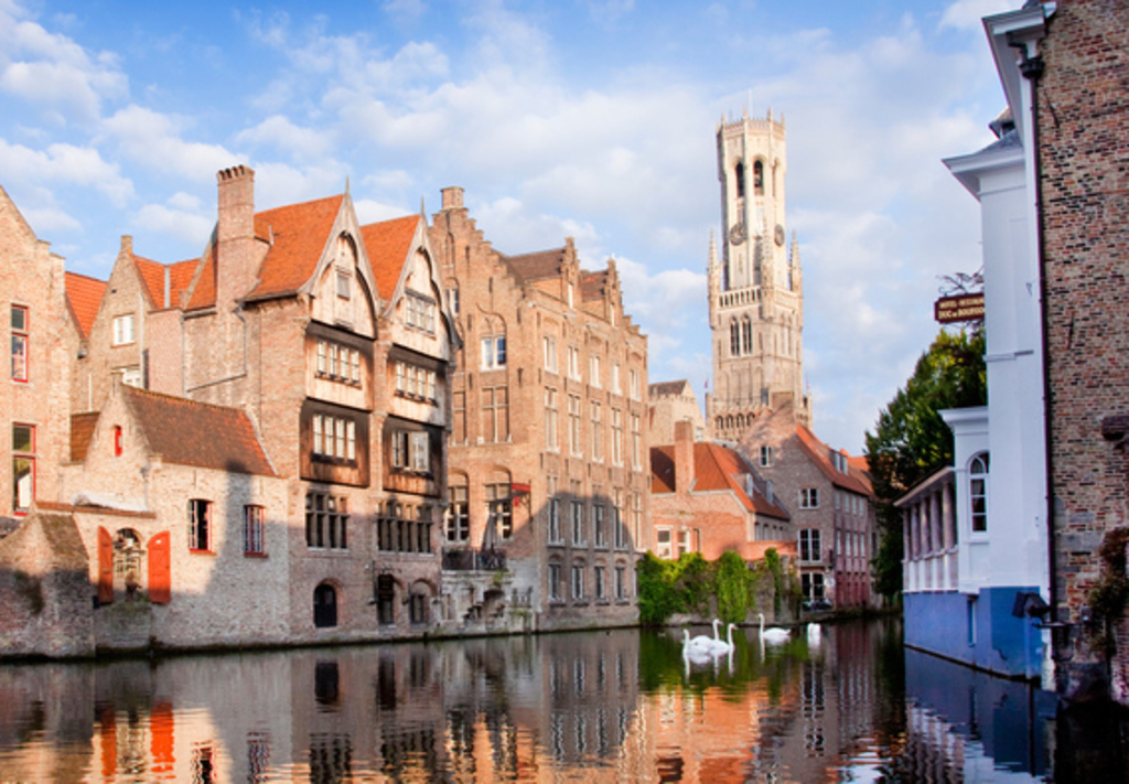 Bruges, where you can go on a cruise on its famous romantic canals 