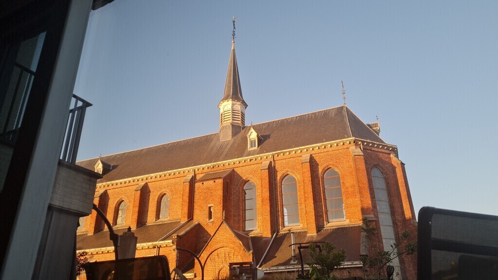 View from our terrace. The church is not used as a church, so no sound from a clock