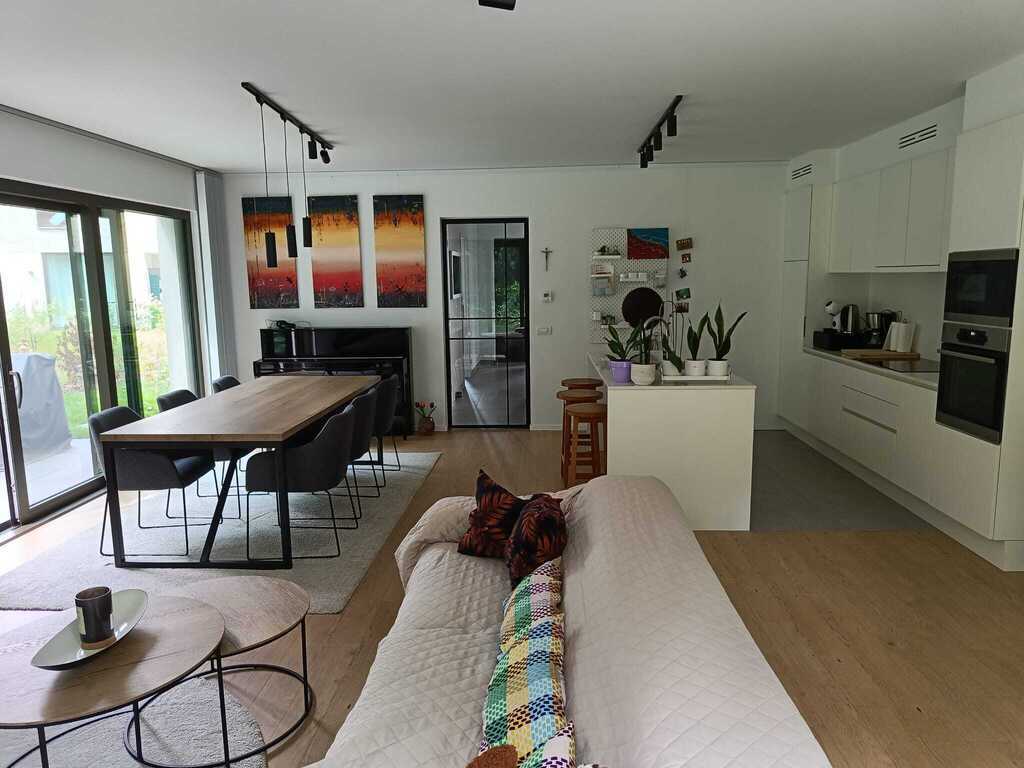 Living room with open kitchen