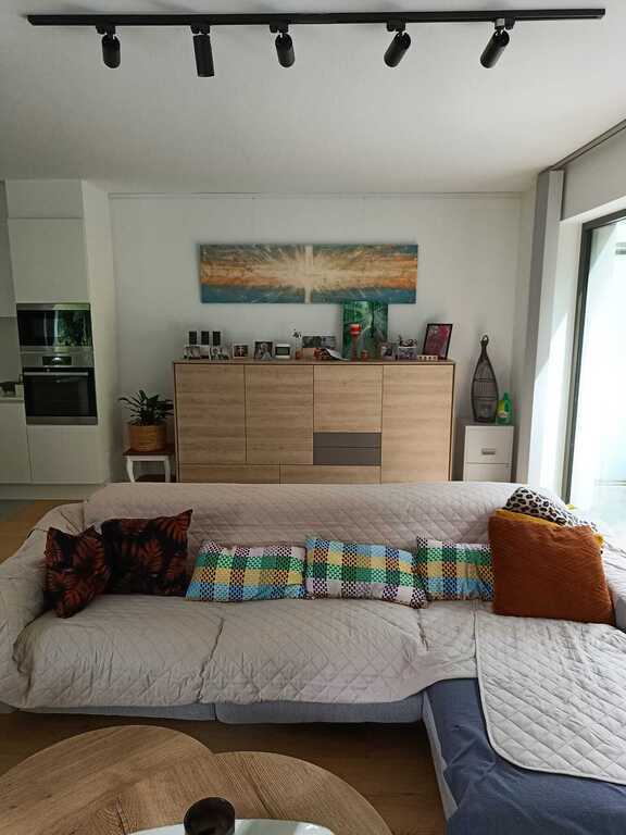 Living room with open kitchen