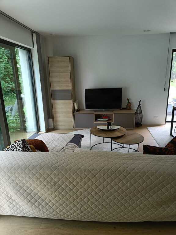 Living room with open kitchen