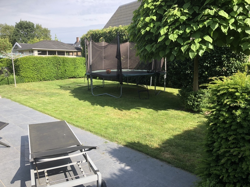 South orientated - no trampoline - we do have a table tennis