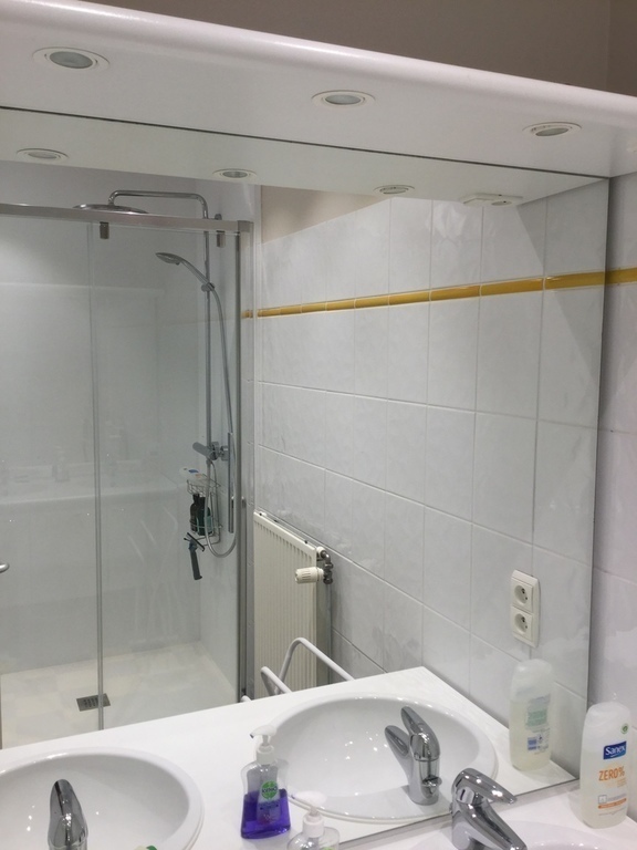 Shower room with rain shower