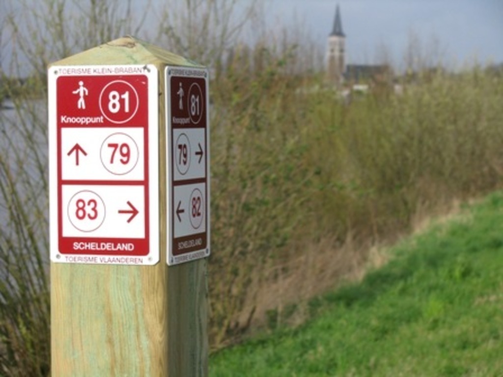 Uitgestippelde fietsroutes met knooppunten