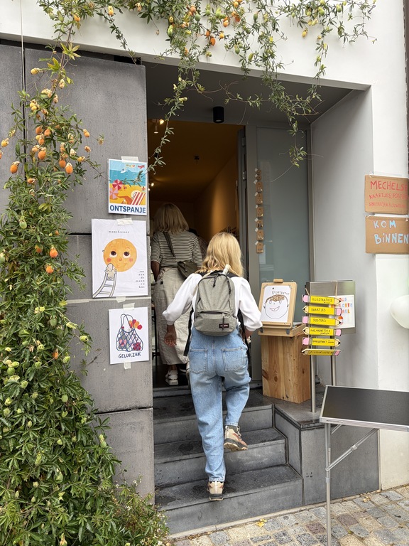 Once a year, when there is an art market in our street, “MontMarta”, we have a stand where we sell posters and postcards. 