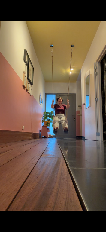 We have a swing in the hallway, perfect for your inner child!
