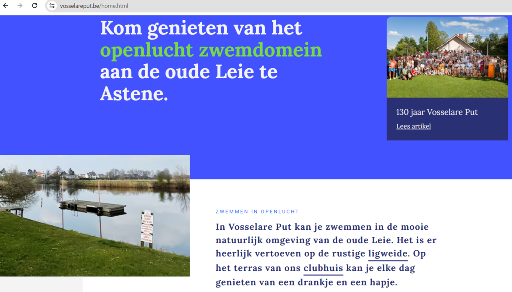 Outdoor swimming in Deinze (10 min. drive)