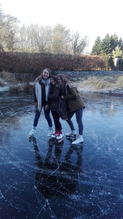 ice skating on our pond