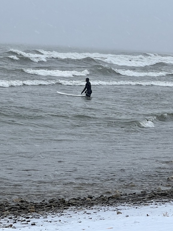 Surfer on Lake Ontario close to our home