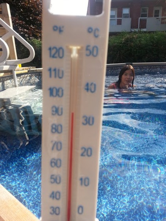 Backyard: Pool temperature in August (no artificial heating....)