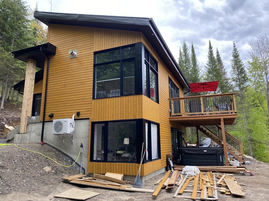 Side of the country house, located on a mountain