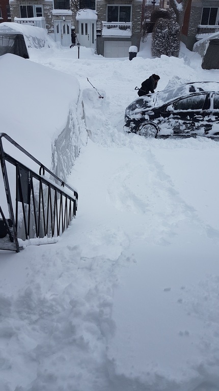 Front of our home after a big snow storm.  Winter 2017