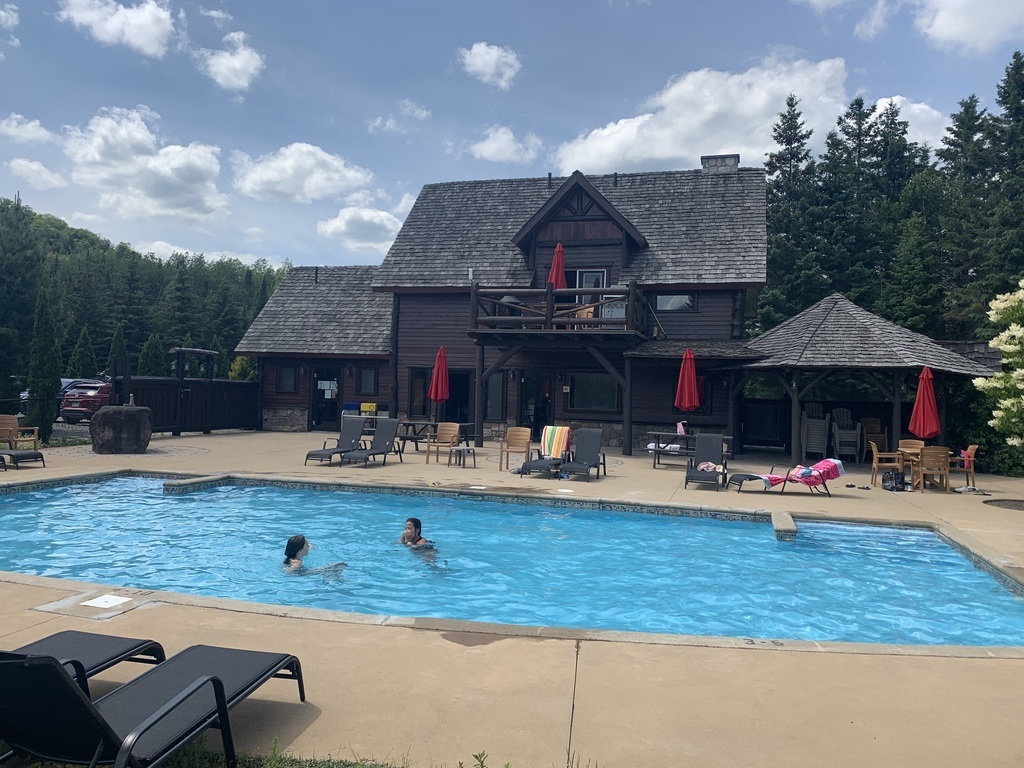 Country club pool accessible only by residents.