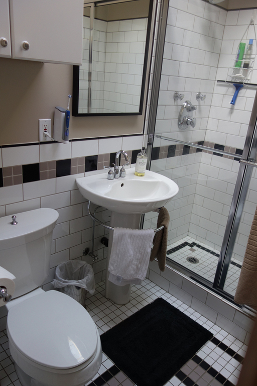 Main bathroom w shower stall