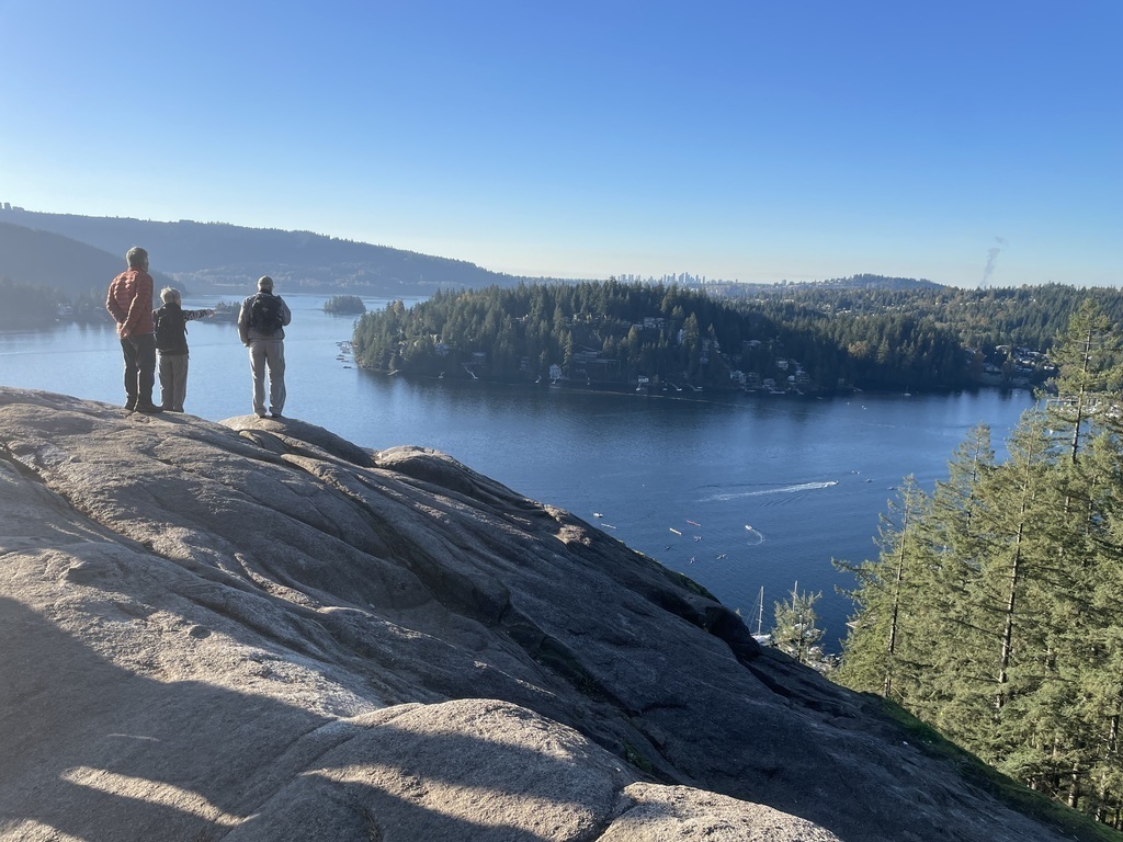 The view from Quarry Rock, a hiking destination above Deep Cove, 12 km from our home.