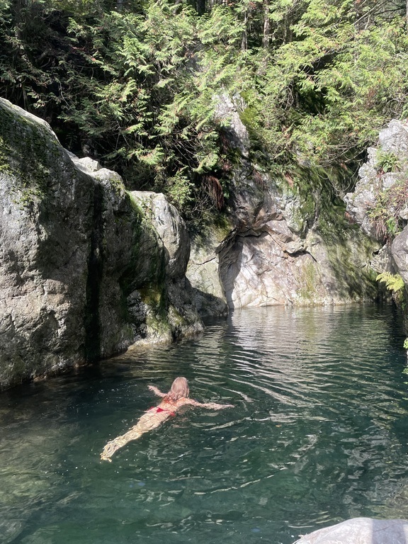 Swimming at 30 Foot Pool in Lynn Creek, 2.5 km from our home