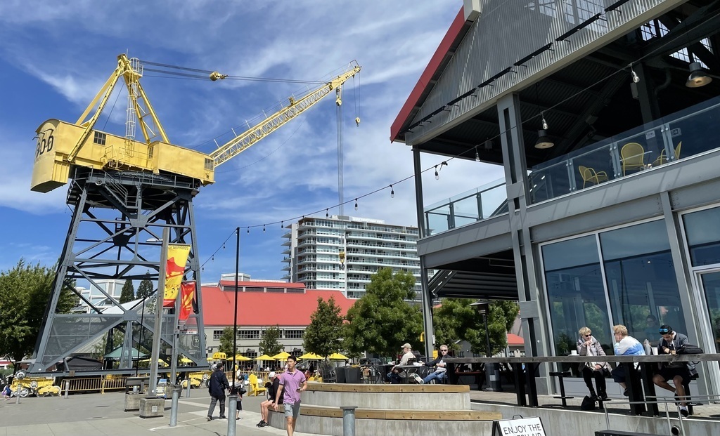 The Shipyards District on the waterfront, 5 km from our home