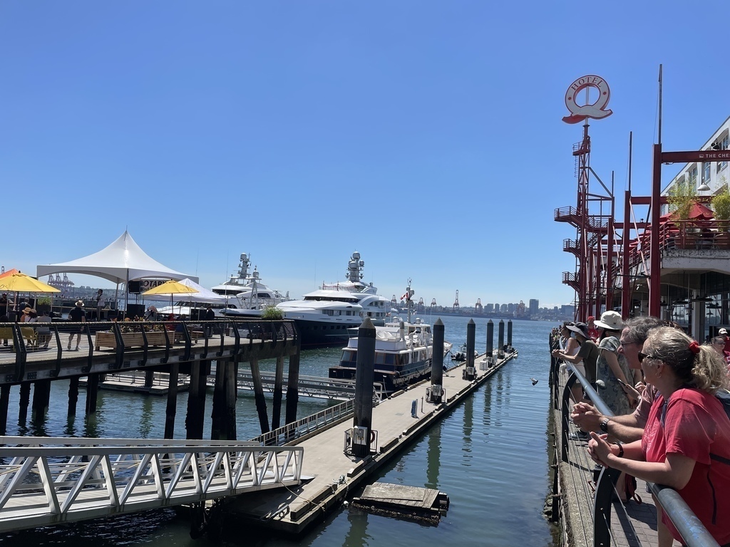 Lonsdale Quay Public Market is below the "Q" sign, on the waterfront, 5 km from our home