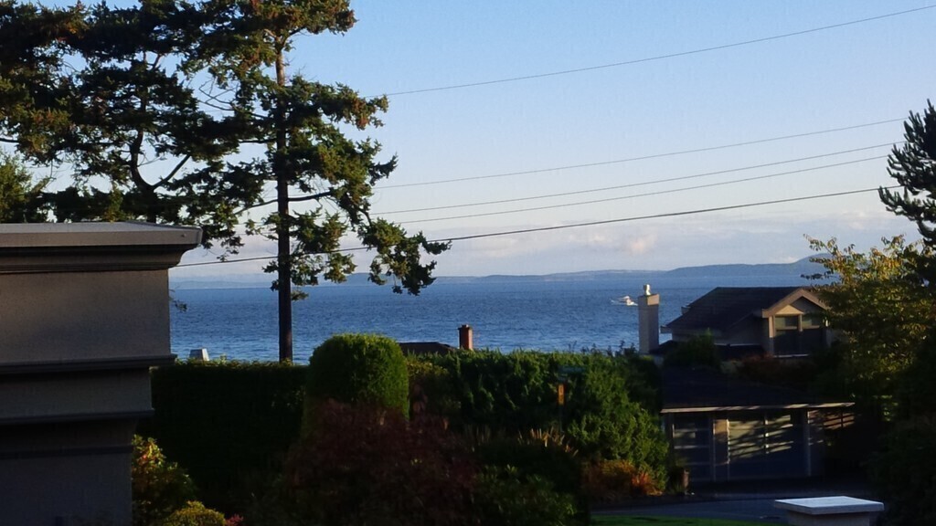 Ocean view from front deck of house