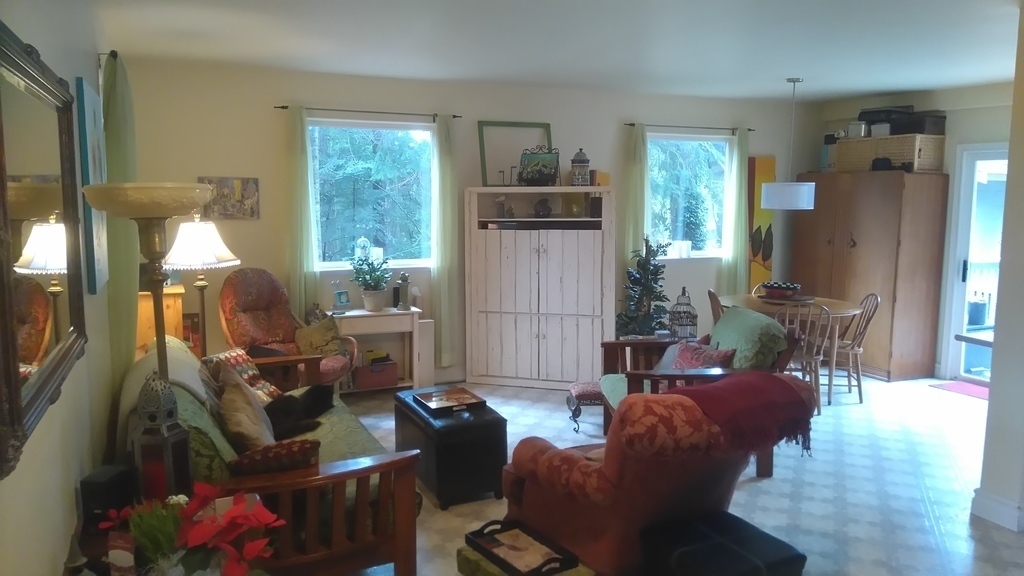 Open space main floor, across living area to area.