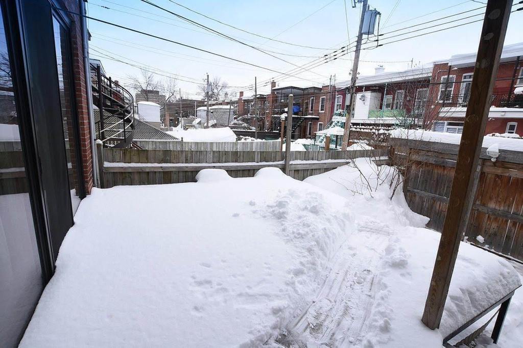 Our backyard during winter. Lots of snow for kids to build a castle.